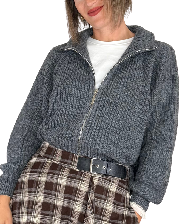 Habiti - Cardigan full zip - GRIGIO