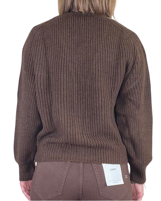 vicolo - cardigan punto inglese - moro