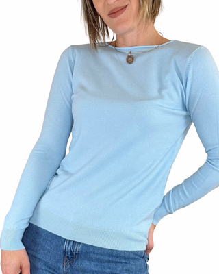 Habiti - Maglia basic rotolino - CELESTE