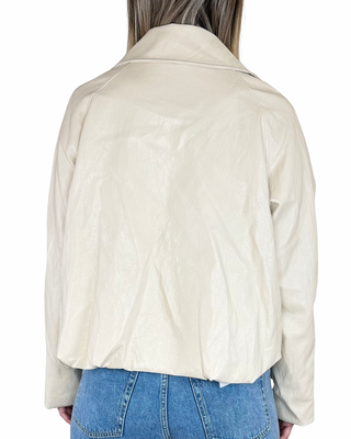 Habiti - Giubbino ecopelle rimborsato - BURRO