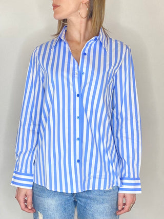 Habiti – Regular Fit Hemd mit weitem Bein – BLAU