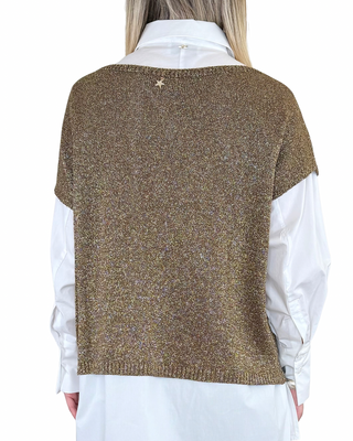 Souvenir - Gilet scatola lurex - TABACCO