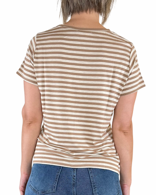 Habiti - Regular T-Shirt mit Streifen aus Viskose - SCHLAMM