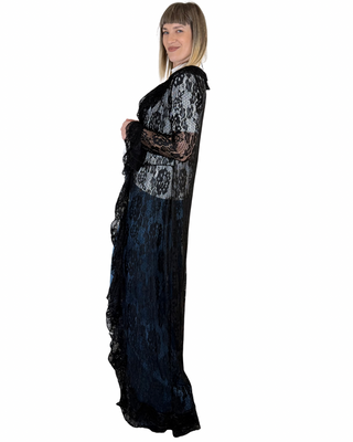 Habiti - Camicia lunga in pizzo - NERO