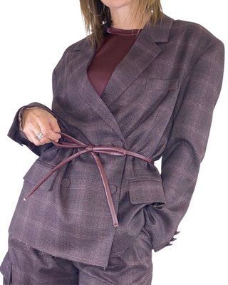 Vicolo - Blazer check doppiopetto - VINO