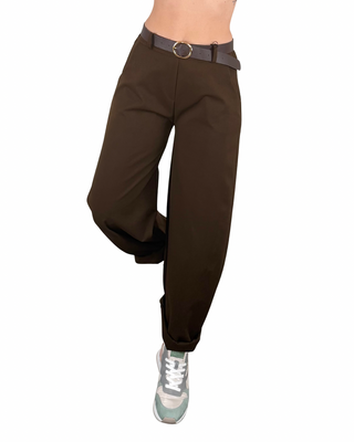 Habiti - Pantalone barrel Marta - CIOCCOLATO