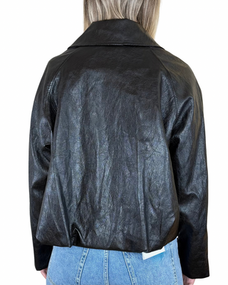 Habiti - Giubbino ecopelle rimborsato - NERO