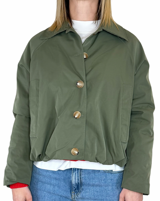 Habiti - Trench corto leggermente imbottito - VERDE MILITARE