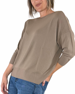 Habiti - Pull boxy en viscose - FANGO