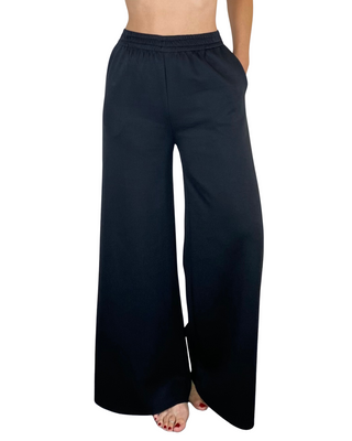 Habiti - Pantalone palazzo scuba - NERO