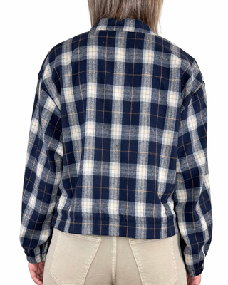 Habiti - Bomber Eco a quadri - BLU