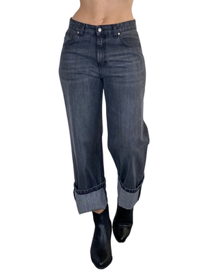 susy mix - jeans c/risvolto - nero