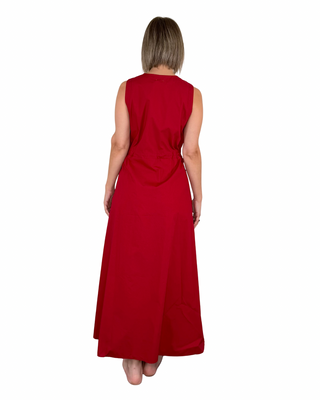 CADì - Chemisier in popeline con coulisse - ROSSO INDIA