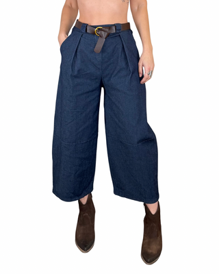 Habiti - Pantalone Japan chambray - JEANS SCURO