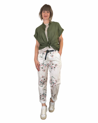 Habiti - Pantalone barrel in fantasia - BURRO
