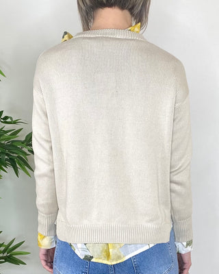 Habiti - Maglia cotone spacchetti - BEIGE