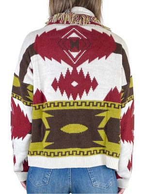Susy Mix - Cardigan etnico corto - BURRO