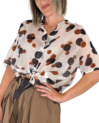 Habiti - Camicia Mara in lyocell - TABACCO