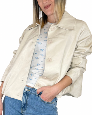 Habiti - Giubbino ecopelle rimborsato - BURRO