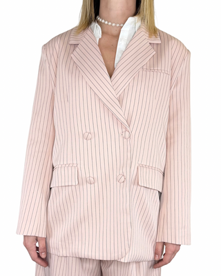 Habiti - Completo gessato oversize - ROSA/NERO