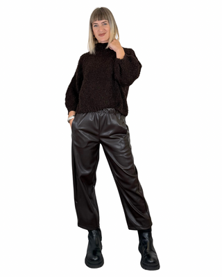 Habiti - Pantalone Japan ecopelle - MORO