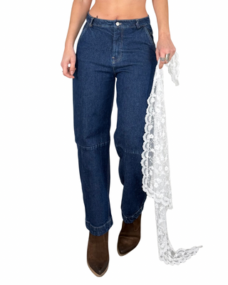 Tensione In - Jeans con bandana pizzo - JEANS SCURO