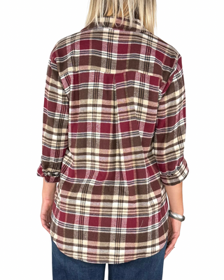 Habiti - Camicia quadri flanella - BORDEAUX/MORO