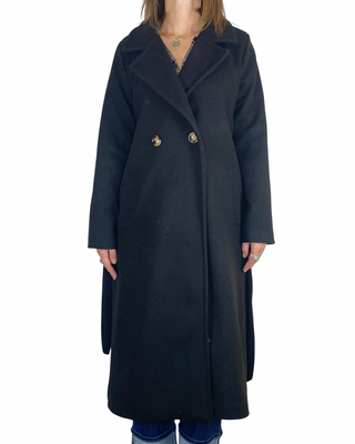 Habiti - Cappotto lungo doppiopetto - NERO