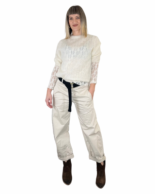 CADì - Maglia manica 3/4 kid mohair - PANNA