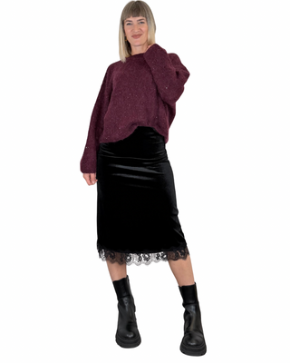 Habiti - Maglia misto alpaca micro paillettes - BORDEAUX