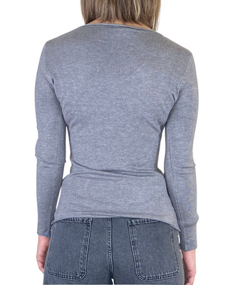 Susy Mix - Maglia slim scollo V - GRIGIO