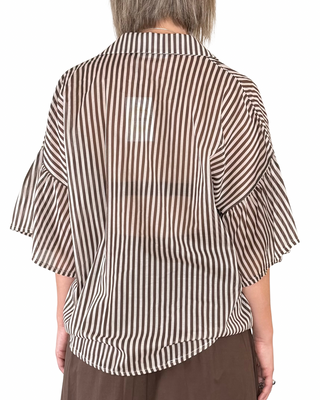 Habiti - Camicia Giovanna in mussola di cotone - MORO