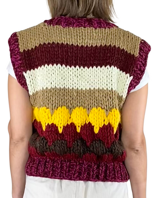 CADì - Gilet maglia punto grosso - BORDEAUX