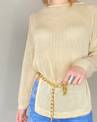 CADì - Maglia rete catena - BEIGE