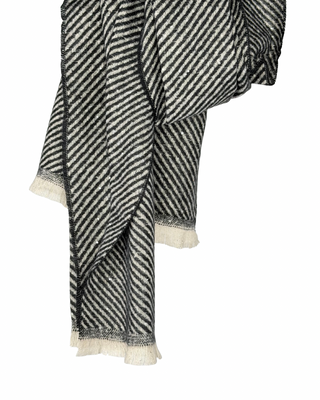 Habiti - Sciarpa fantasia diagonale - NERO