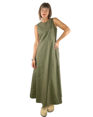 Habiti - Abito lungo smanicato - VERDE MILITARE