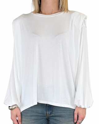 Tensione In - T-shirt spalline aletta imbottite - PANNA