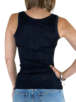 Vicolo - Canotta vogatore lurex - NERO