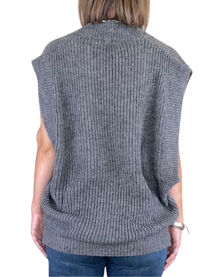 vicolo - gilet ampio punto inglese - antracite