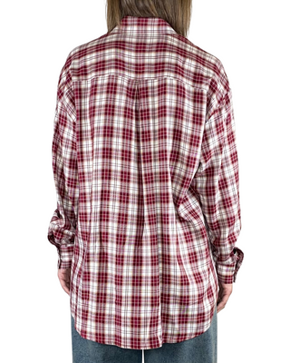 Motel - Camicia lunga fiocco di viscosa - ROSSO