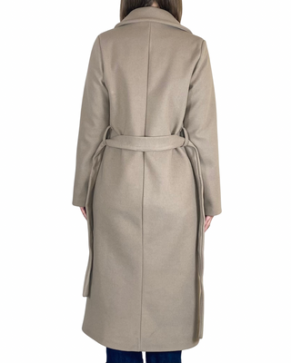 Habiti - Cappotto lungo doppiopetto - FANGO