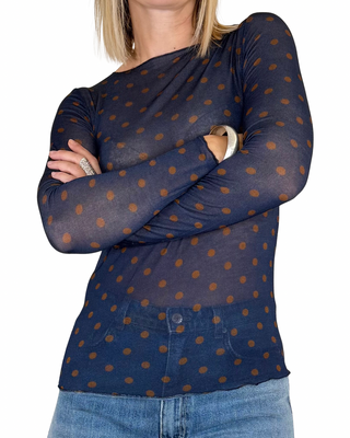 Habiti - Cashmerina tinta unita - BLU/CIOCCOLATO