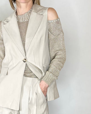 Susy Mix - Gilet 1 bottone - SABBIA