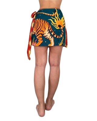 Habiti - Gonna pareo Circe foulard corta - MATTONE