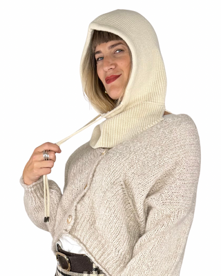 Habiti - Balaklava con spacchi misto lana - BURRO