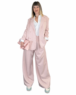 Habiti - Completo gessato oversize - ROSA/NERO