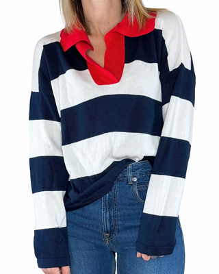 Susy Mix - Polo riga larga 100% cotone - ROSSO