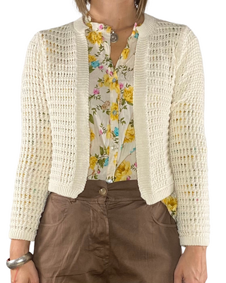 Habiti - Cardigan crochet senza bottoni - ECRU'