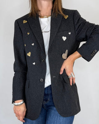 Susy Mix - Blazer vintage applicazioni - ANTRACITE
