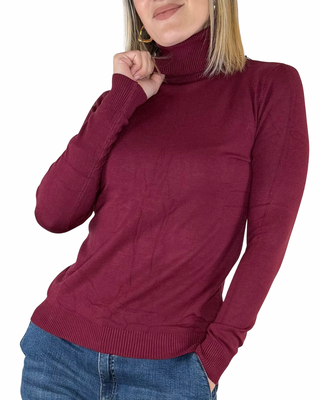 Habiti - Maglia sottile collo alto - BORDEAUX